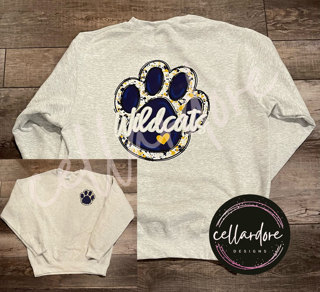 Wildcats Sweatshirt Paint Splatter Paw