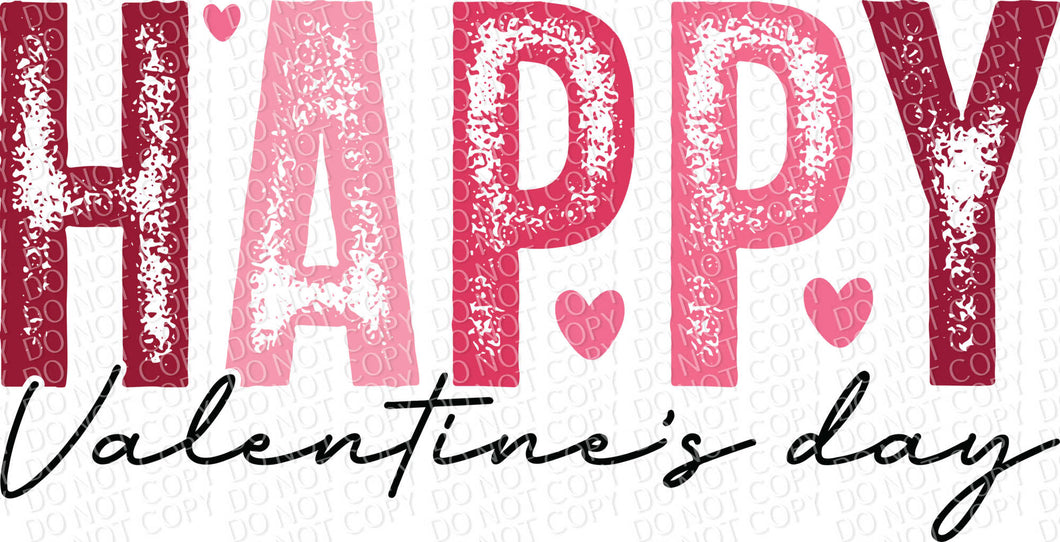 Happy Valentine's Day (Front and Back Set) | DTF Ready to Press or Sublimation Transfer