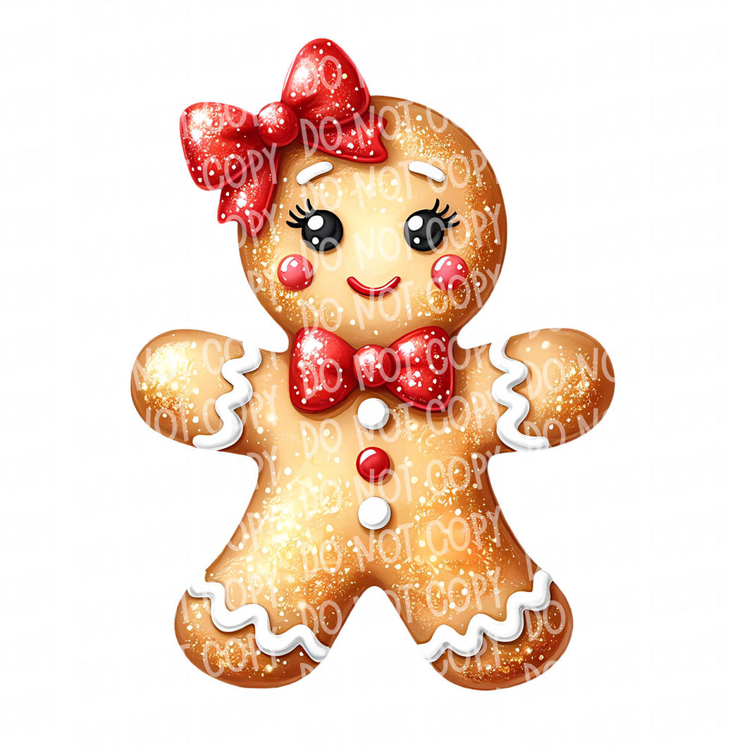 Cute Gingerbread Cookie | DTF Ready to Press or Sublimation Transfer