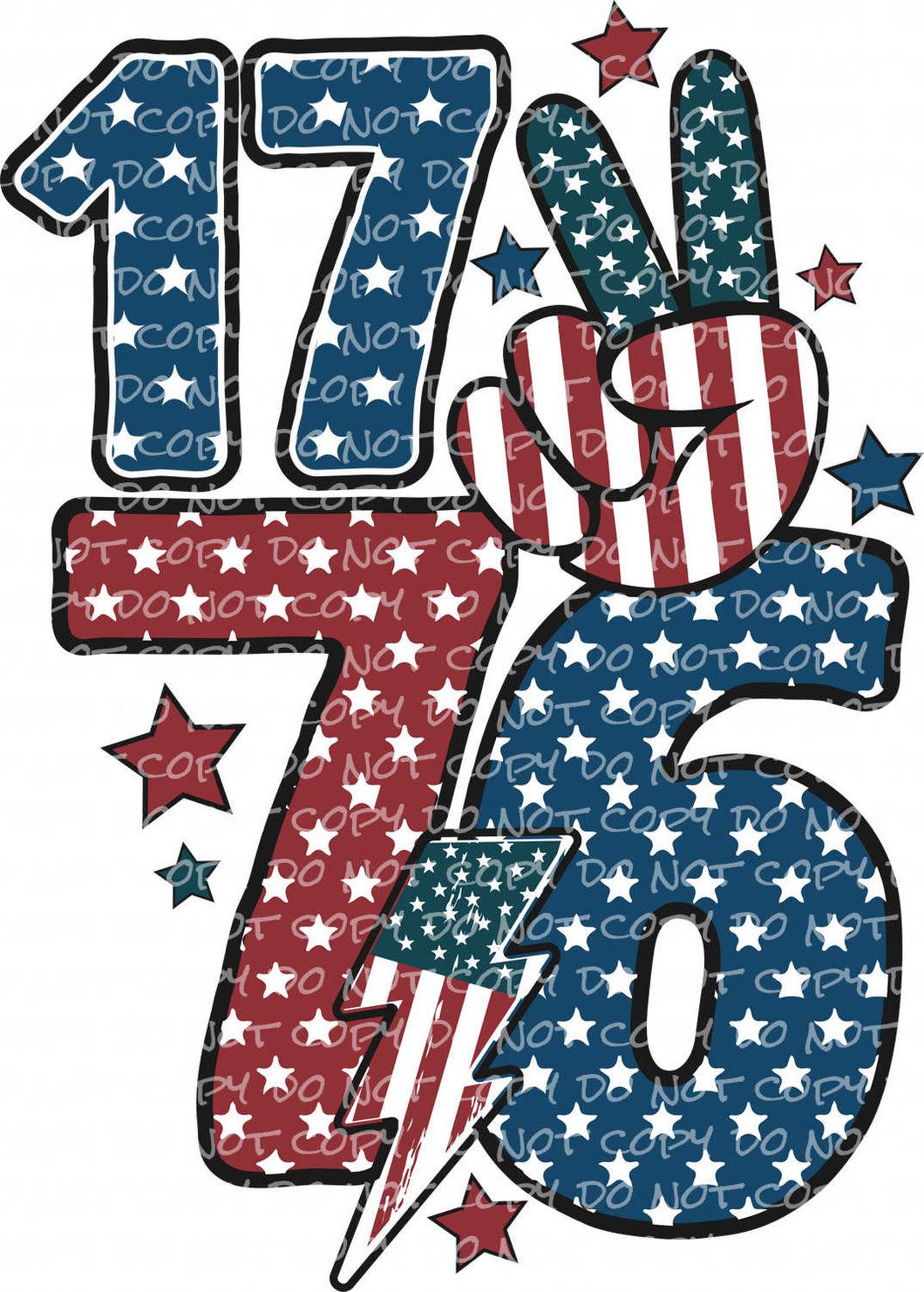 1776 | DTF Ready to Press or Sublimation Transfer