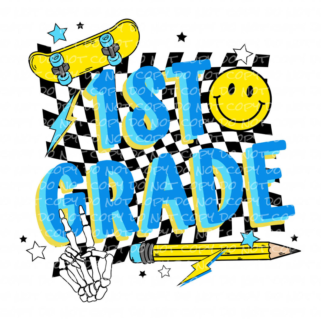 1st Grade Blue | DTF Ready to Press or Sublimation Transfer