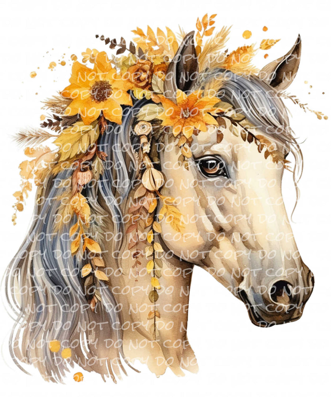 Horse Fall Floral | DTF Ready to Press or Sublimation Transfer