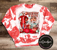 Load image into Gallery viewer, Bleached Red Crewneck Sweatshirt (Multiple Designs) - Completed Apparel Items
