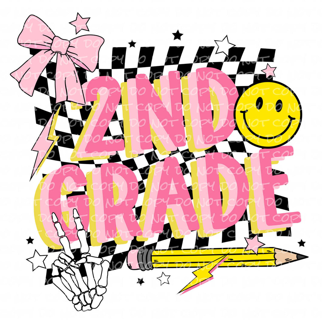 2nd Grade Pink | DTF Ready to Press or Sublimation Transfer