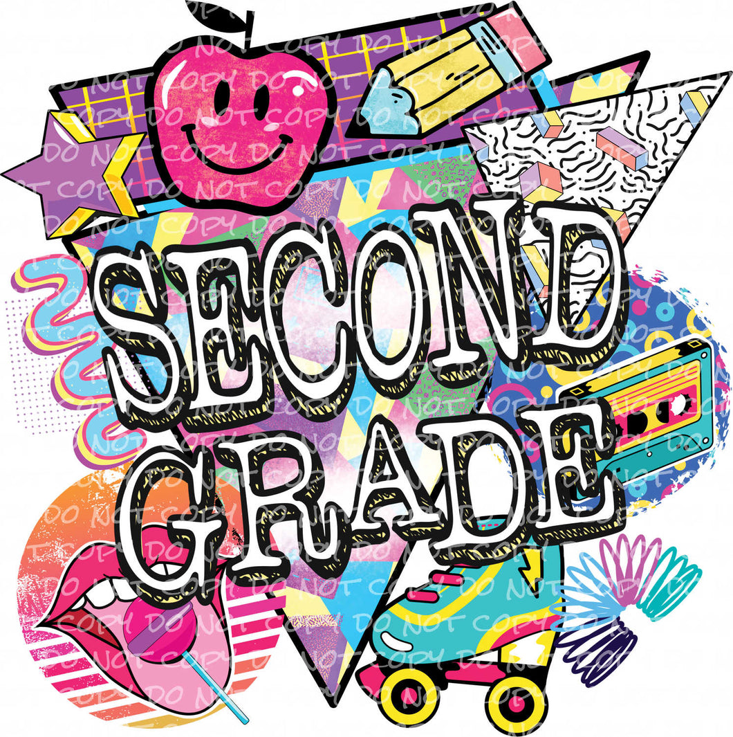 Second Grade 90s Style | DTF Ready to Press or Sublimation Transfer