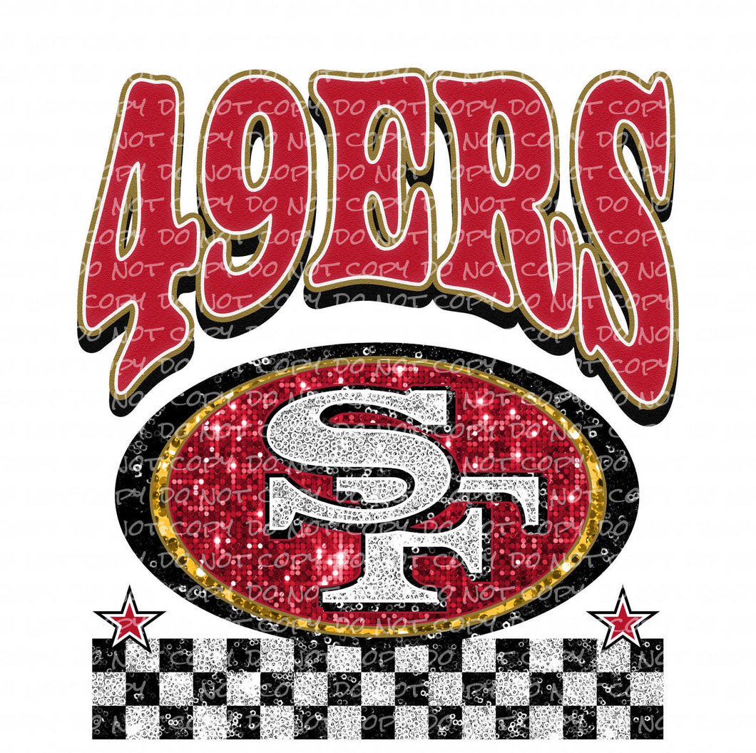 SanFran Football Bling | DTF Ready to Press or Sublimation Transfer