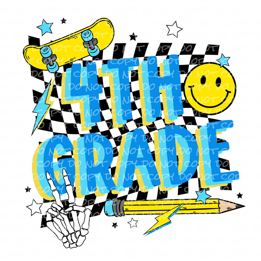 4th Grade Blue | DTF Ready to Press or Sublimation Transfer