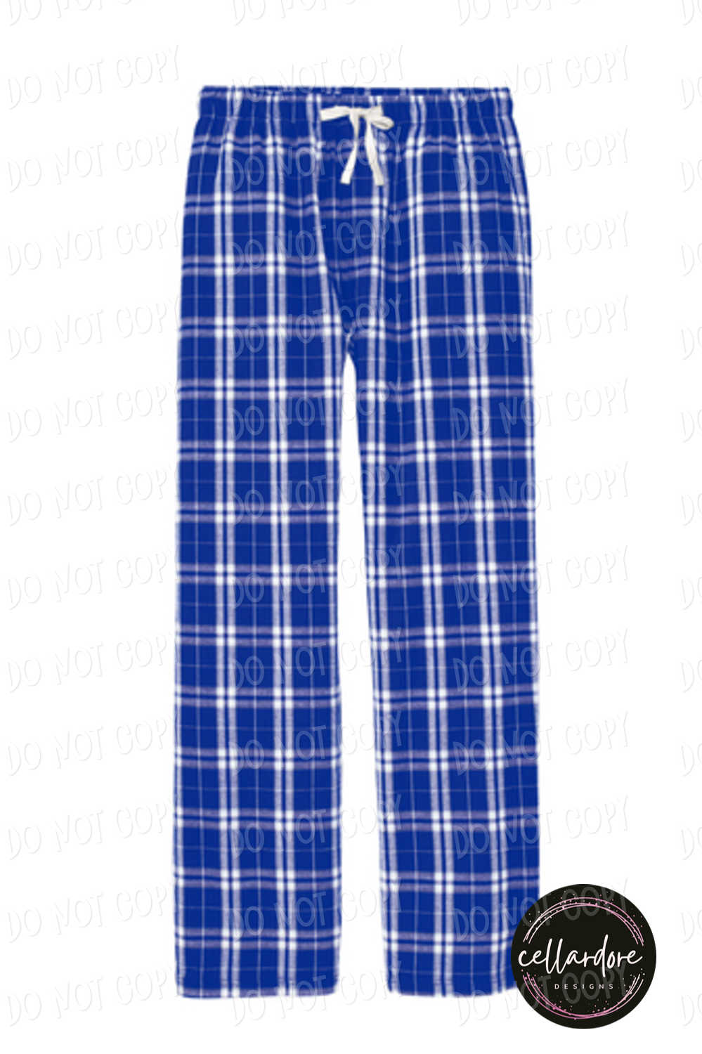 Royal and White Flannel Pants - Completed Apparel Item