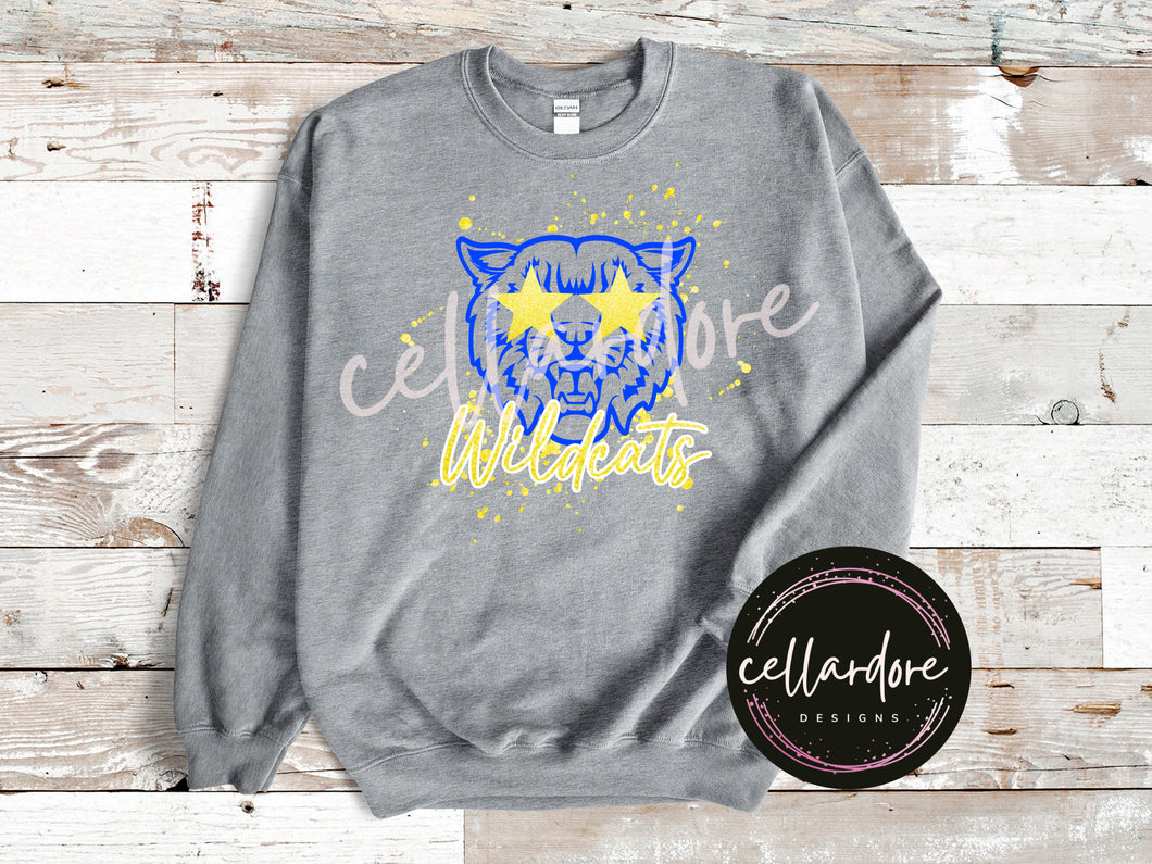 Paint Splatter Wildcats Sweatshirt