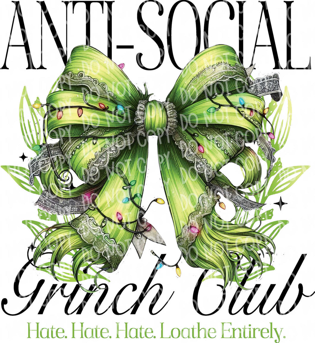 Anti-Social Christmas Club | DTF Ready to Press or Sublimation Transfer