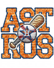 Load image into Gallery viewer, Baseball Faux Embroidery Patch - Houston | DTF Ready to Press or Sublimation Transfer
