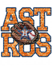 Load image into Gallery viewer, Baseball Faux Embroidery Patch - Houston | DTF Ready to Press or Sublimation Transfer
