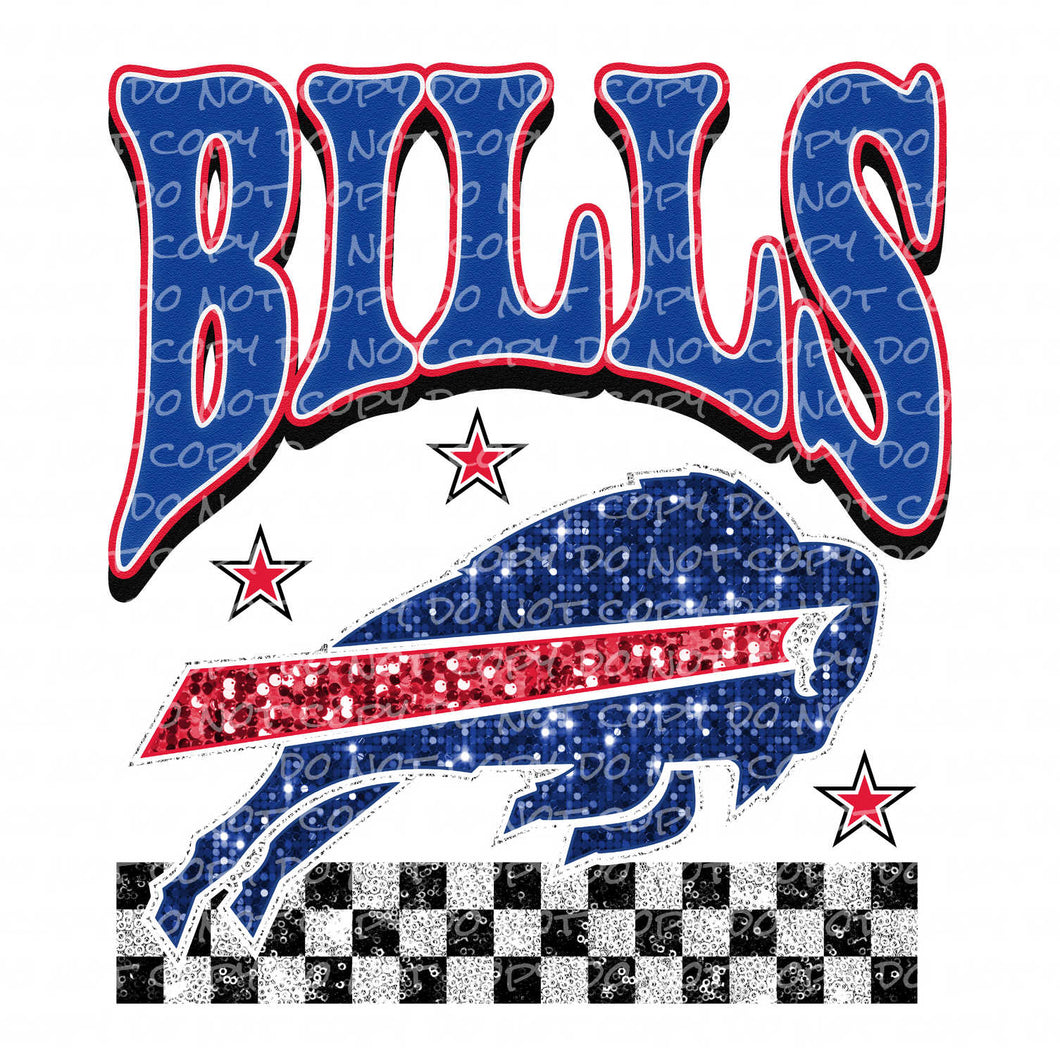 Buffalo Football Bling | DTF Ready to Press or Sublimation Transfer