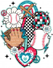 Load image into Gallery viewer, Baseball Collage (several color options) | DTF Ready to Press or Sublimation Transfer
