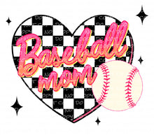 Load image into Gallery viewer, Baseball Mom with optional pocket design - DTF Ready to Press or Sublimation Transfer
