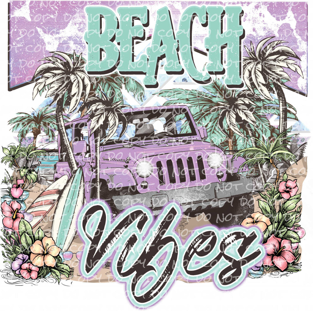 Beach Vibes | DTF Ready to Press or Sublimation Transfer