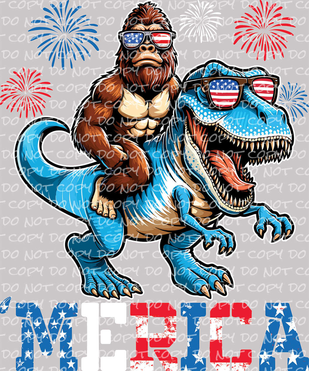 Merica Bigfoot T-Rex | DTF Ready to Press Transfer