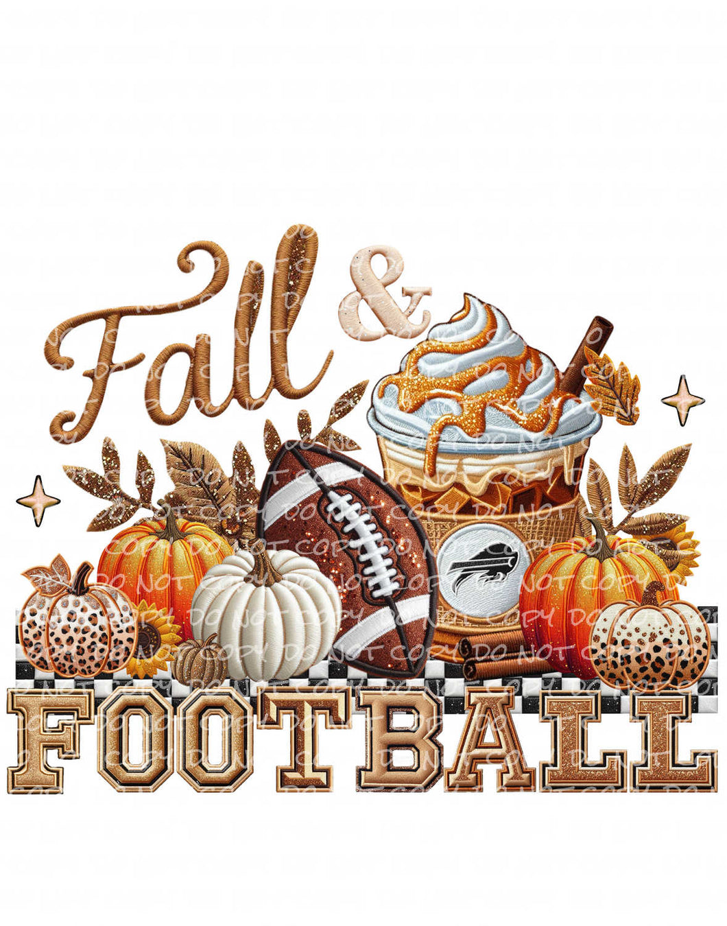 Fall & Football Faux Patch - Bi_lls | DTF Ready to Press or Sublimation Transfer