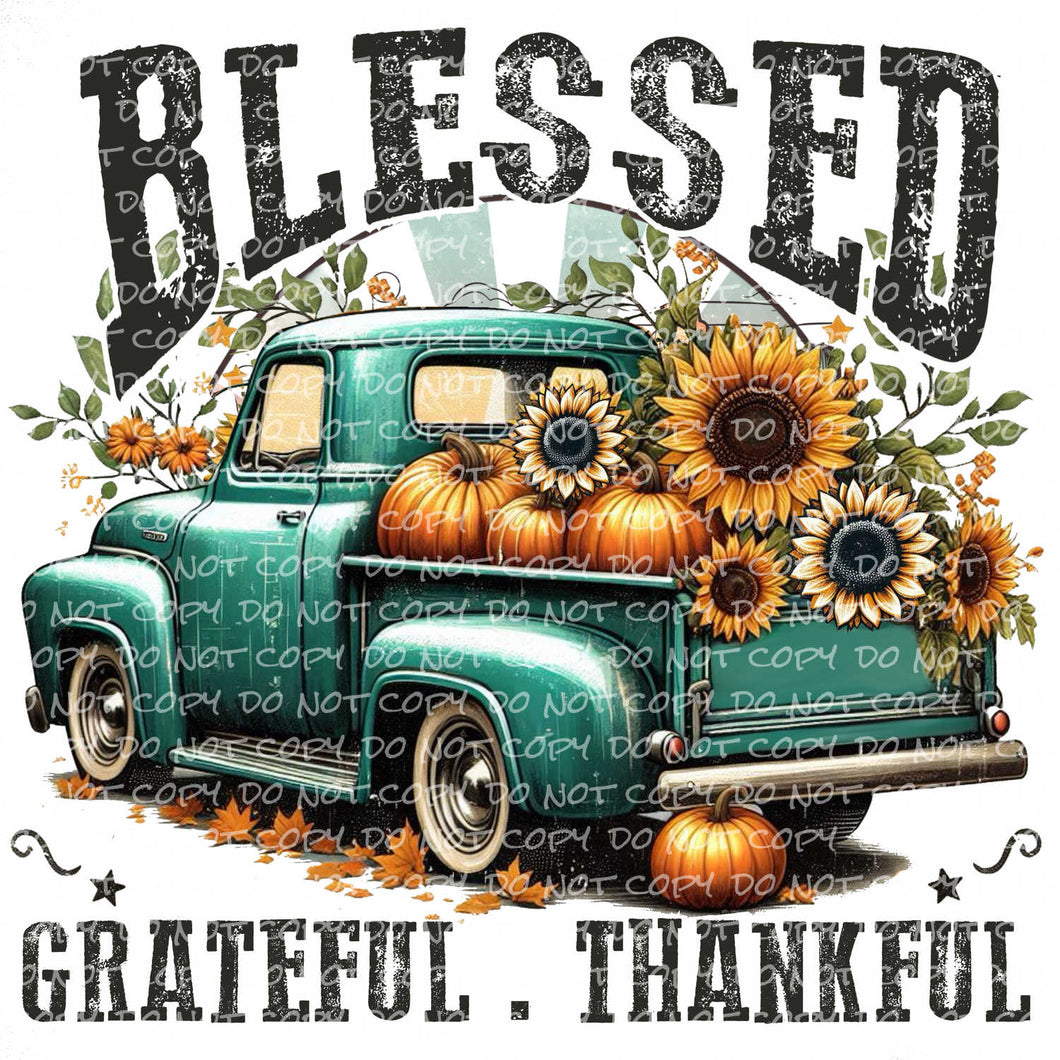 Blessed Thankful Grateful | DTF Ready to Press or Sublimation Transfer