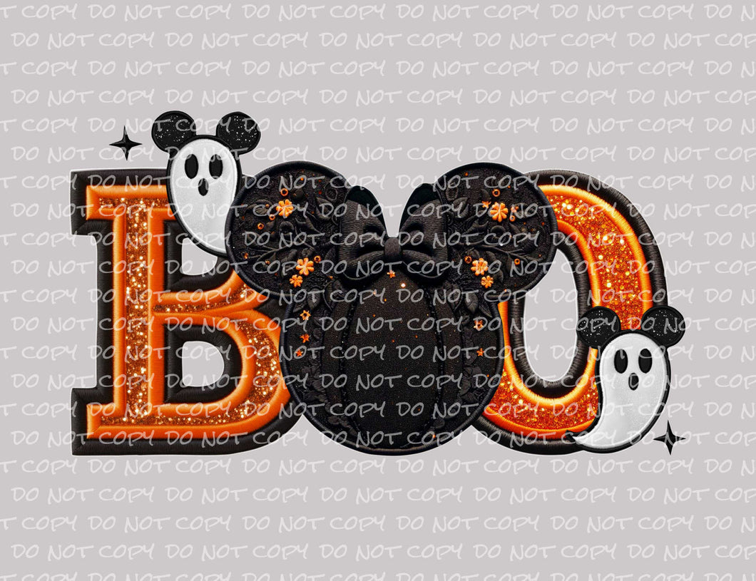 Boo Pumpkin with Ears | DTF Ready to Press or Sublimation Transfer