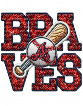 Load image into Gallery viewer, Baseball Faux Embroidery Patch - ATL | DTF Ready to Press or Sublimation Transfer
