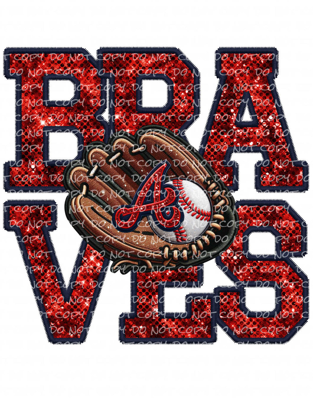 Baseball Faux Embroidery Patch - ATL | DTF Ready to Press or Sublimation Transfer