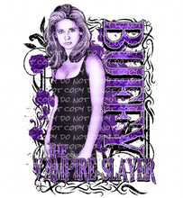 Load image into Gallery viewer, Purple Vamp Slay with optional sleeve - DTF Ready to Press or Sublimation Transfer
