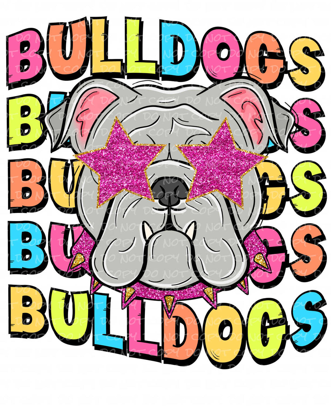 Bulldogs Colorful | DTF Ready to Press or Sublimation Transfer