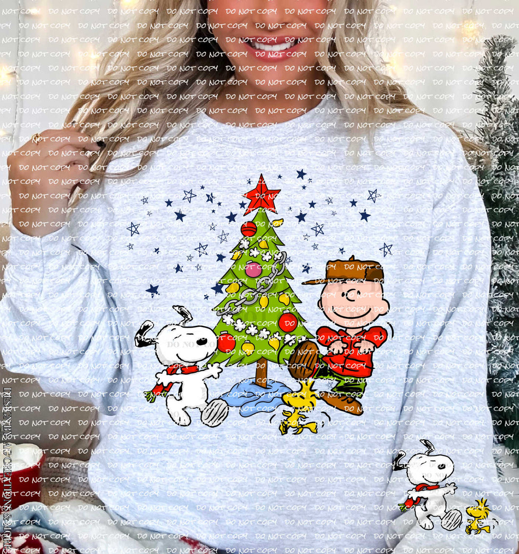 CB Christmas Tree Sweatshirt - Completed Apparel Item