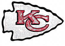 Load image into Gallery viewer, Rhinestone Football - KC with optional pocket/sleeve design | DTF Ready to Press or Sublimation Transfer
