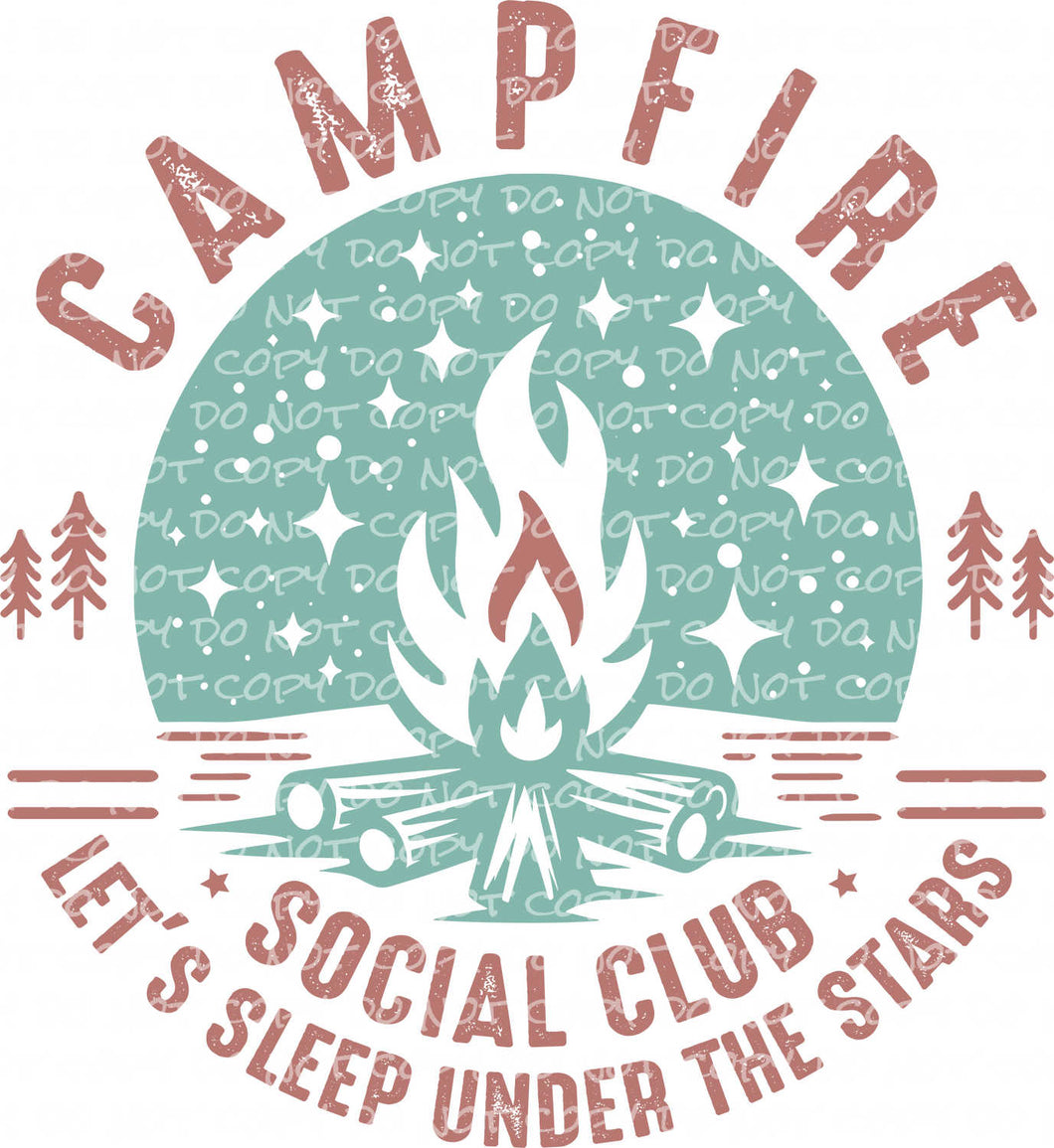 Campfire Social Club | DTF Ready to Press or Sublimation Transfer