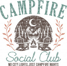 Load image into Gallery viewer, Campfire Social Club (No City Lights Just Campfire Nights) | DTF Ready to Press or Sublimation Transfer
