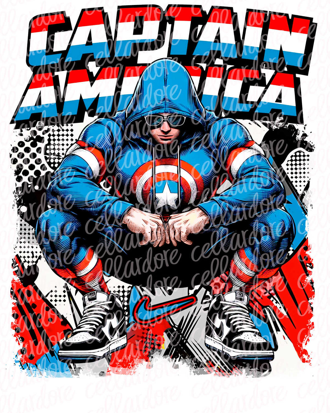 CAP' AMERICA - DTF Ready to Press Transfer