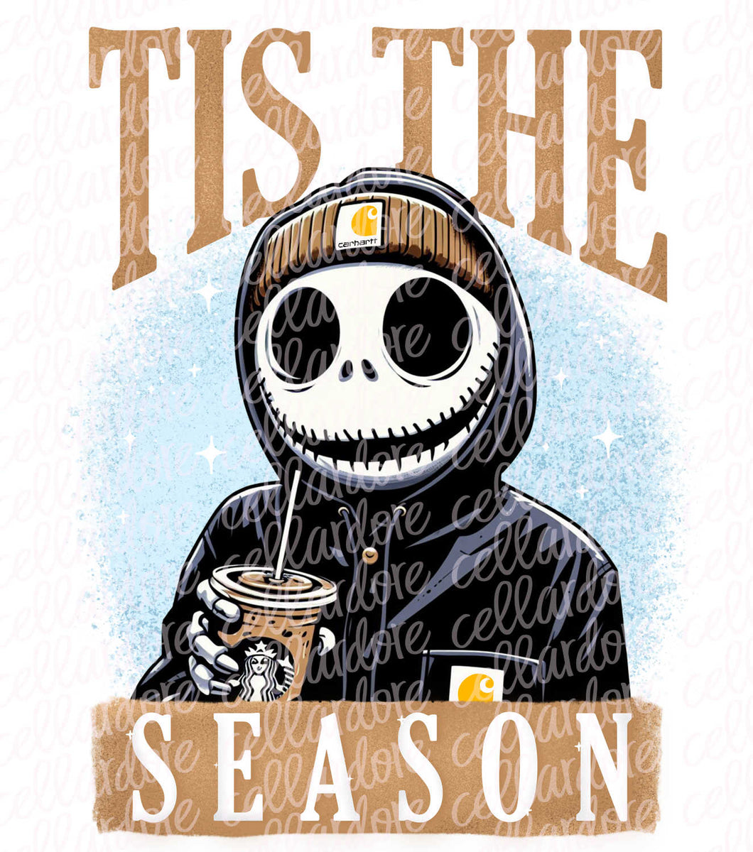 Tis The Season Skull | DTF Ready to Press or Sublimation Transfer