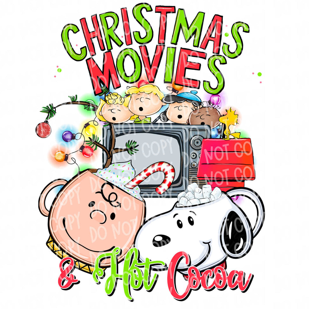 CB Christmas Movies & Hot Cocoa | DTF Ready to Press or Sublimation Transfer