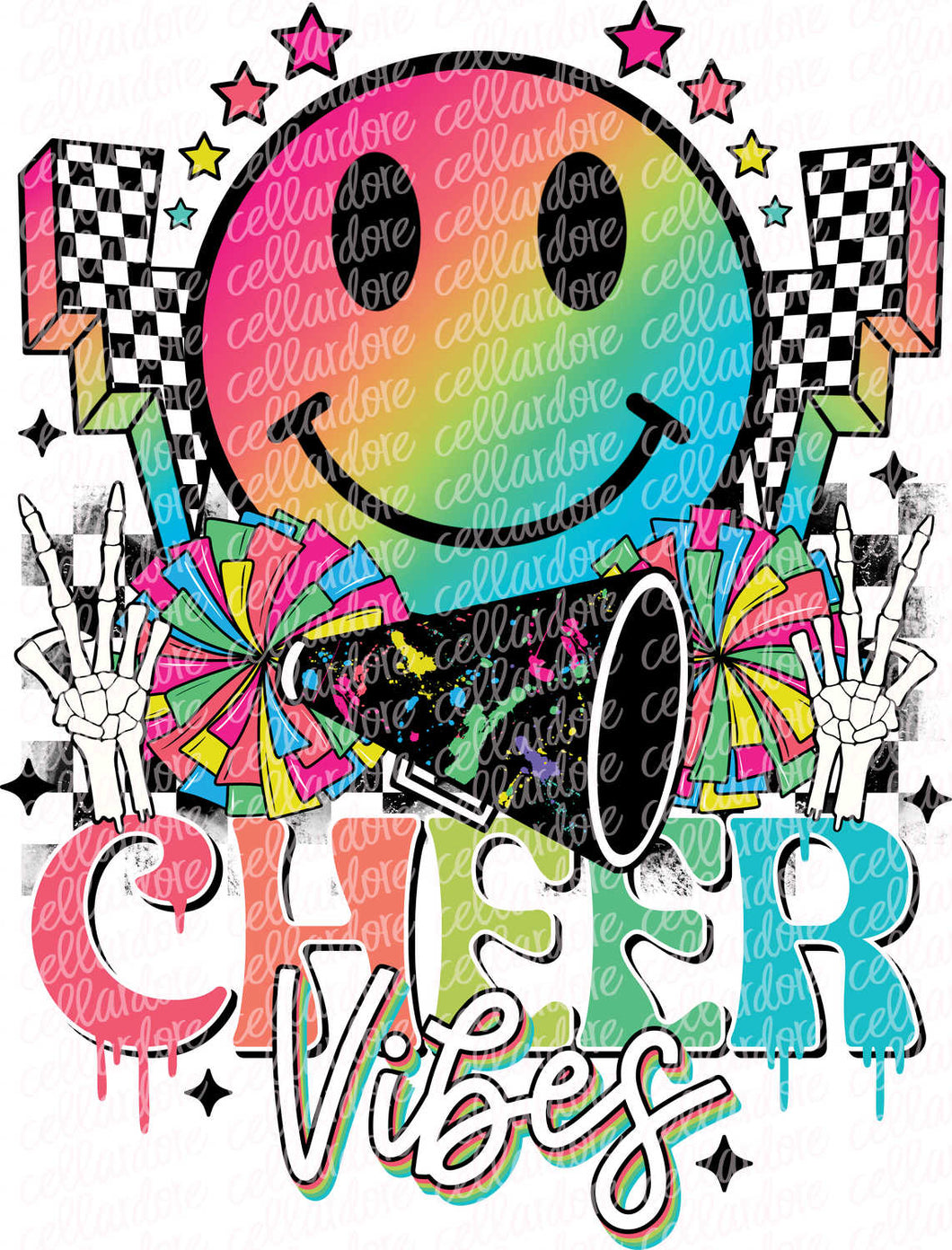 Cheer Vibes Colorful | DTF Ready to Press or Sublimation Transfer