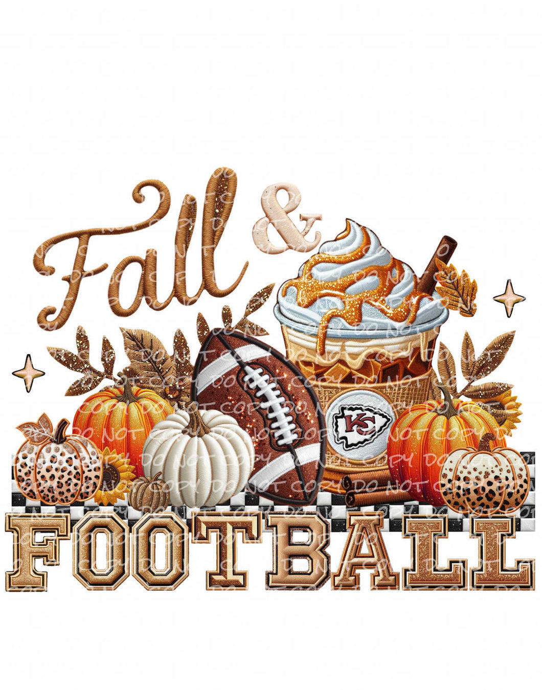 Fall & Football Faux Patch - Ch_iefs| DTF Ready to Press or Sublimation Transfer