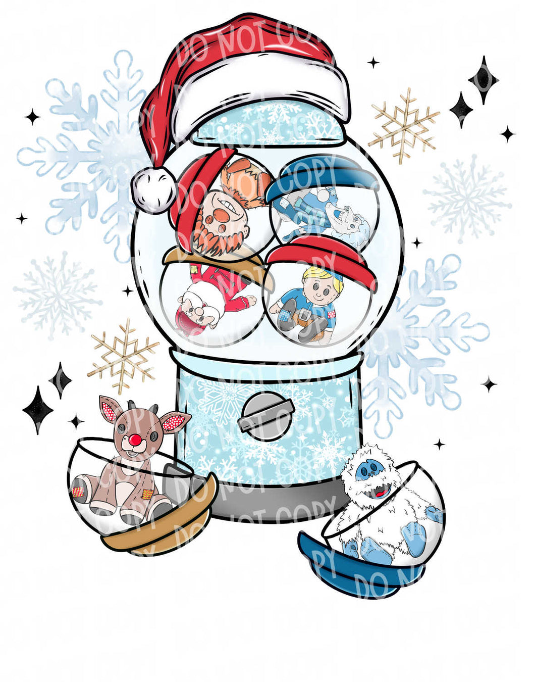 Christmas Bubblegum Machine | DTF Ready to Press or Sublimation Transfer