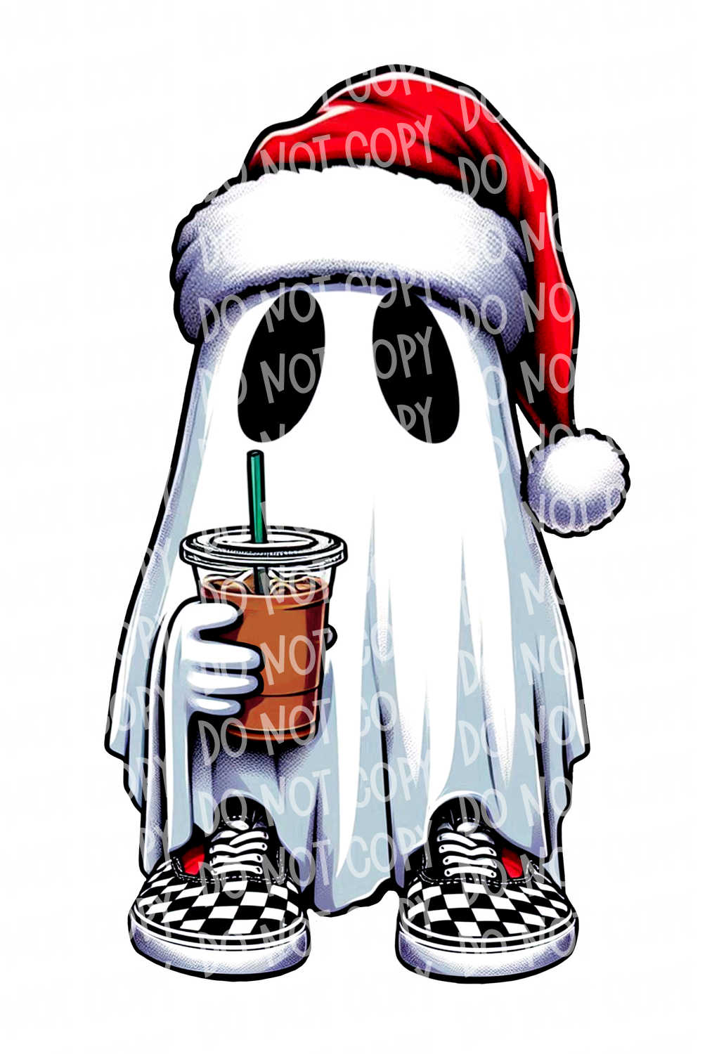 Christmas Coffee Ghost | DTF Ready to Press or Sublimation Transfer