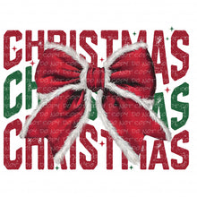 Load image into Gallery viewer, Christmas Bow | DTF Ready to Press or Sublimation Transfer
