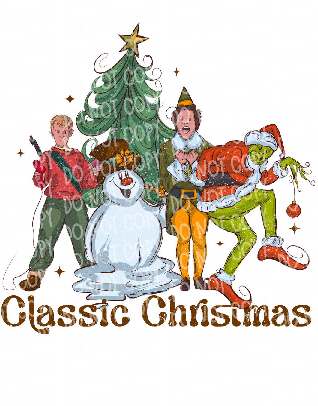 Classic Christmas Characters | DTF Ready to Press or Sublimation Transfer