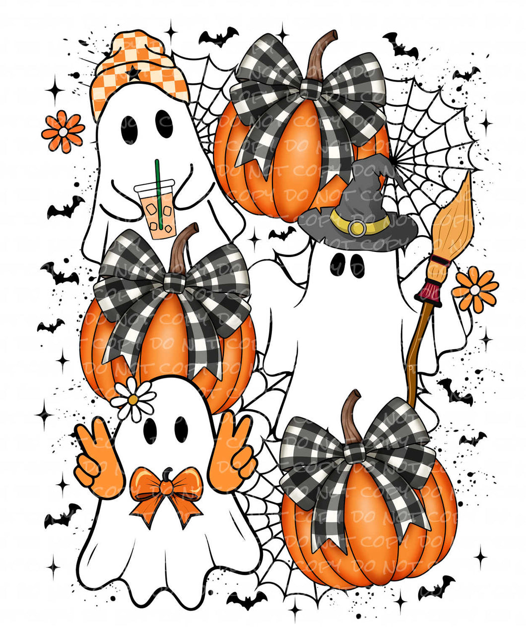 Ghosties & Pumpkins | DTF Ready to Press or Sublimation Transfer