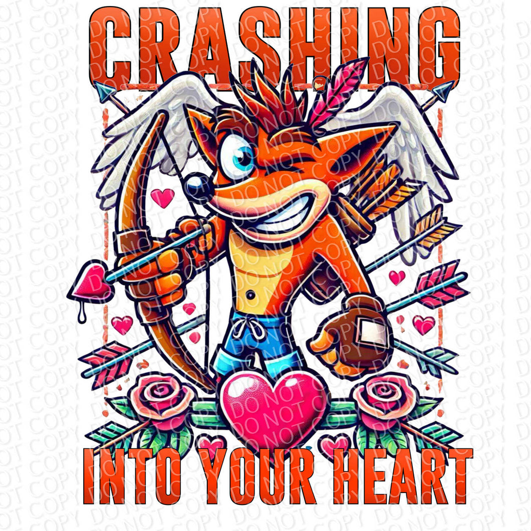 Crashing Into Your Heart | DTF Ready to Press or Sublimation Transfer