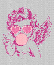 Load image into Gallery viewer, Cupid Blowing a Bubble - 2 design options | DTF or Sublimation Ready to Press Transfer
