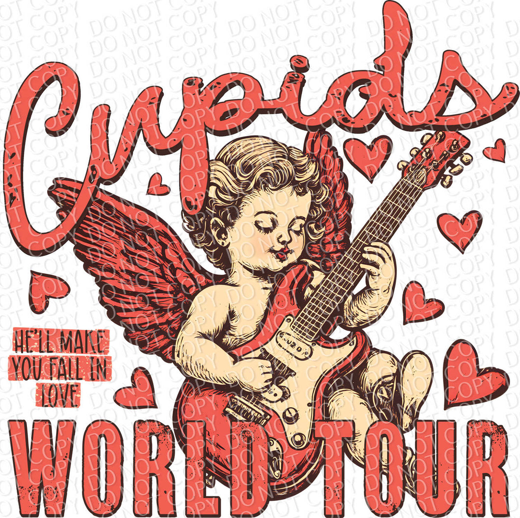 Cupid's Word Tour - He'll Make You Fall in Love | DTF Ready to Press or Sublimation Transfer