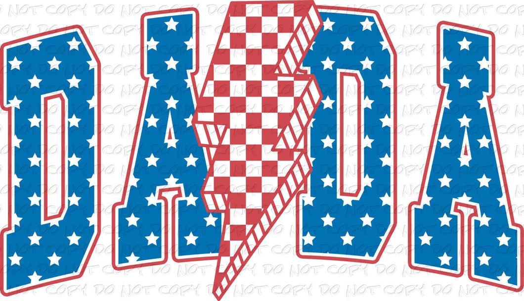 Dada 4th of July Varsity Letters | DTF Ready to Press or Sublimation Transfer