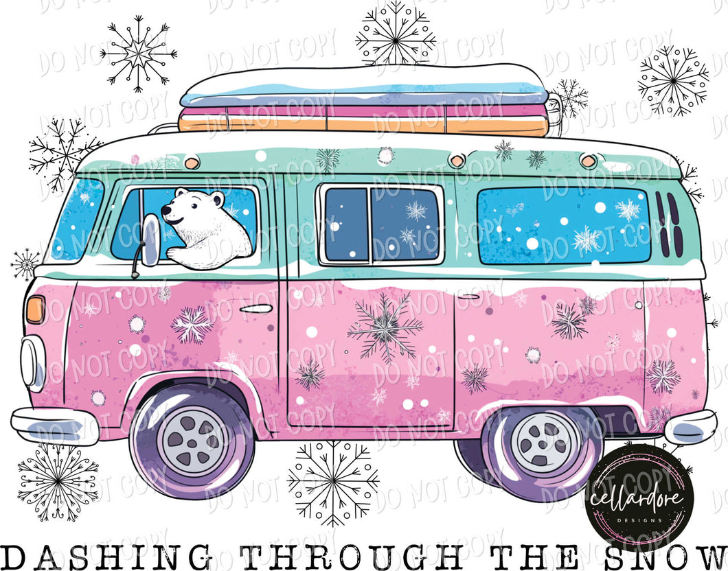 Dashing Through the Snow | DTF Ready to Press or Sublimation Transfer