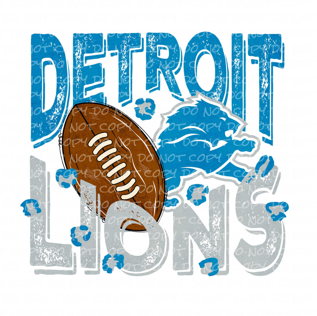 Detroit Football | DTF Ready to Press or Sublimation Transfer