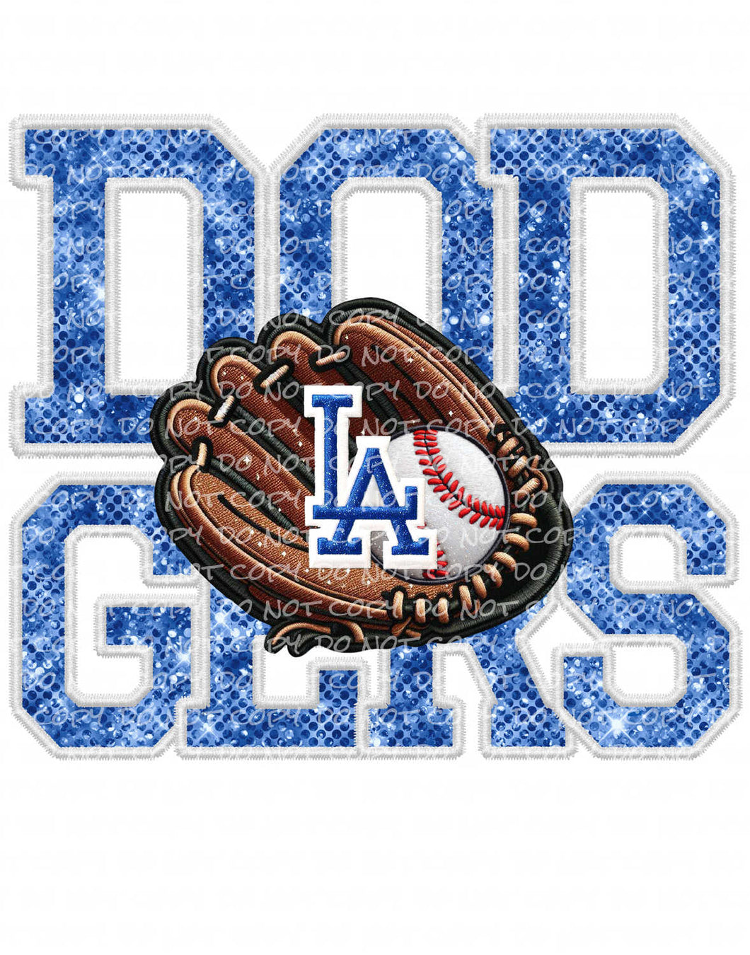 Baseball Faux Embroidery Patch - LA | DTF Ready to Press or Sublimation Transfer