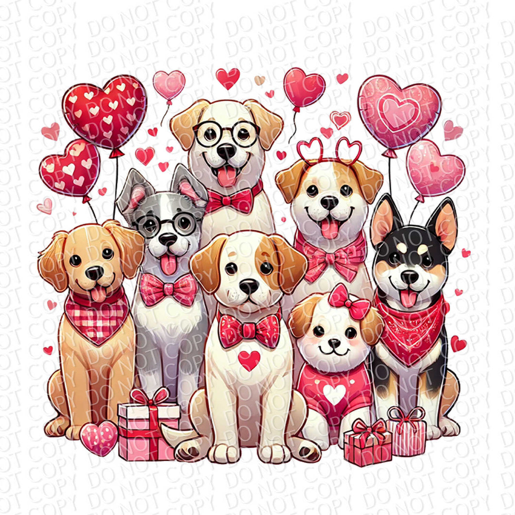 Dog Valentine's Day | DTF Ready to Press or Sublimation Transfer